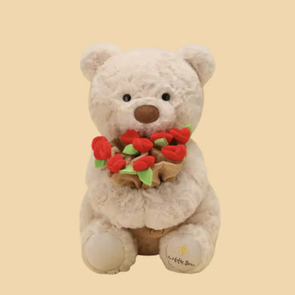 Bear w/ Mini Bouquet Blanket