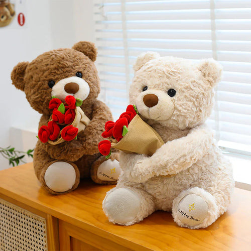 Bear w/ Mini Bouquet Blanket